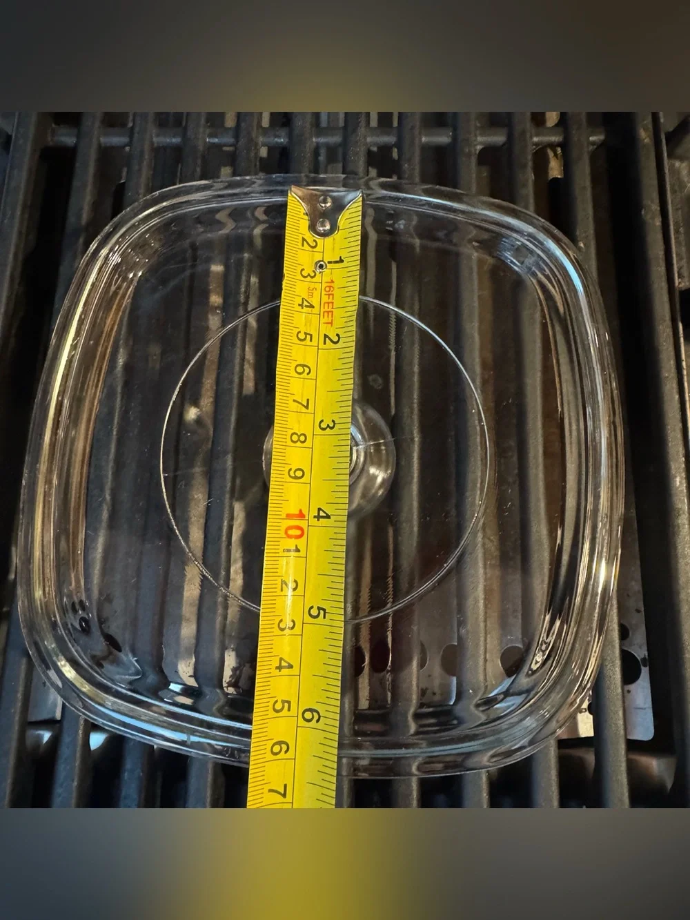 Corning ware Clear Glass Square 6” Replacement Lid with Center Knob